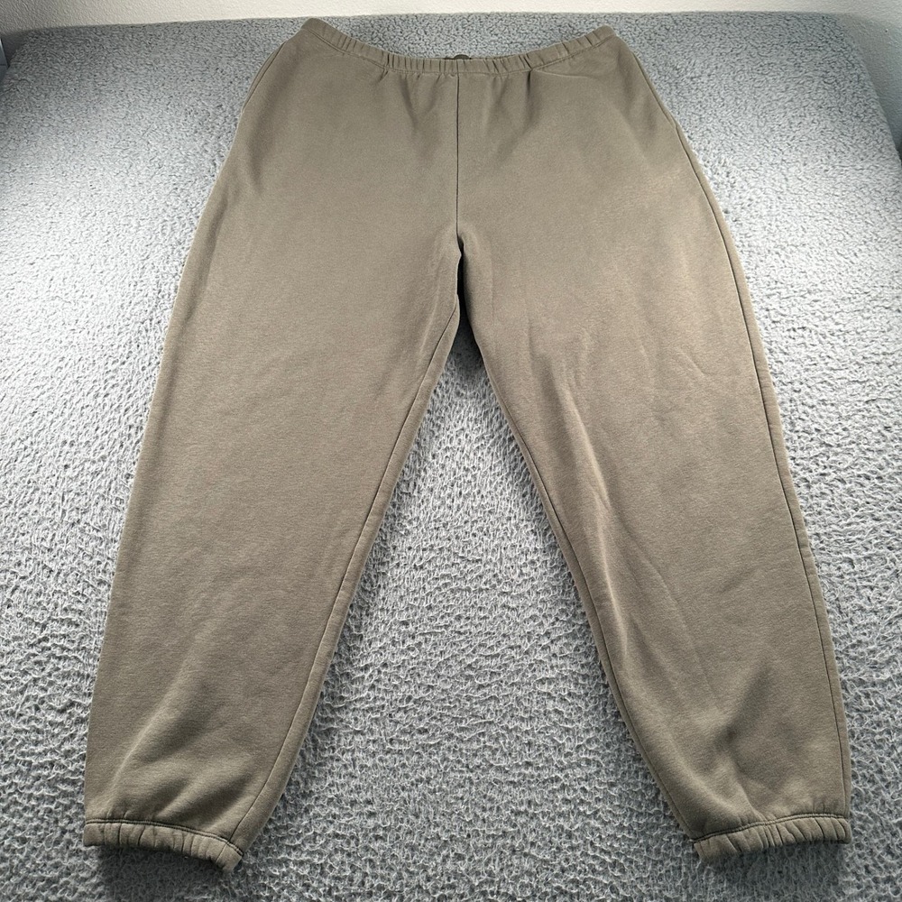 Nuuds Sweatpants Womens 2XL Olive‎ Taupe Fleece Lined Jogger Elastic Cuff Casual